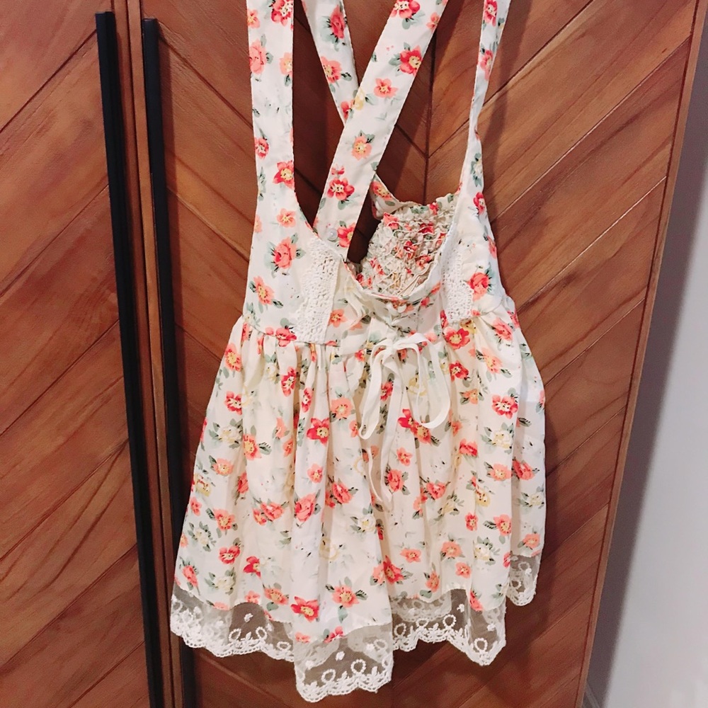 Peach blouse floral jumper skirt bundle outfit